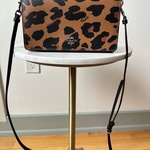 Coach Animal Print Crossbody Bag in Black and Brown